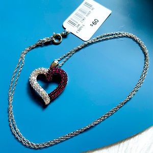 NWT 18” Sterling Silver Heart Pendant Necklace